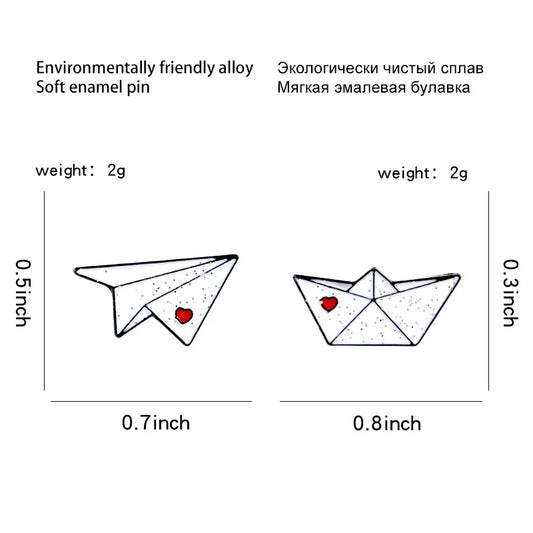 Paper Plane and Boat Enamel Pins – Custom Love Badge Collection